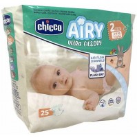 Chicco Airy Ultra Fit&Dry Mini Taglia 2 Pannolini per Bimbi 3-6 kg, 25 Pezzi